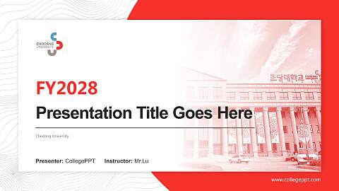 Chodang University Academic Presentation/Research Findings Report PPT Template