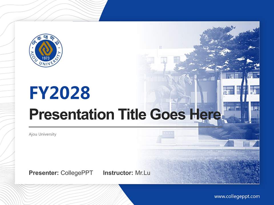 Ajou University Academic Presentation/Research Findings Report PPT Template4:3 ratio PPT effect preview image5