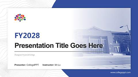 Chungnam Provincial College Academic Presentation/Research Findings Report PPT Template