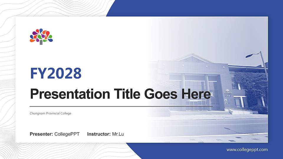 Chungnam Provincial College Academic Presentation/Research Findings Report PPT Template16:9 ratio PPT effect preview image