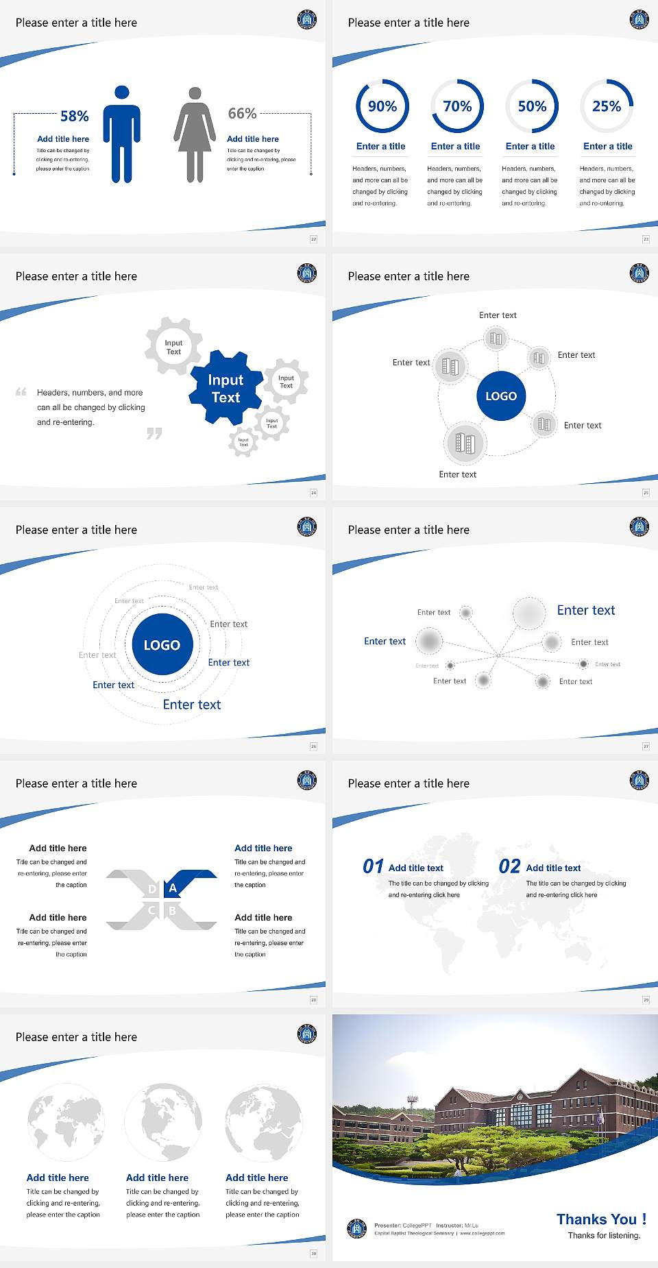 Capital Baptist Theological Seminary Course/Courseware Creation PPT Template4:3 ratio PPT effect preview image4