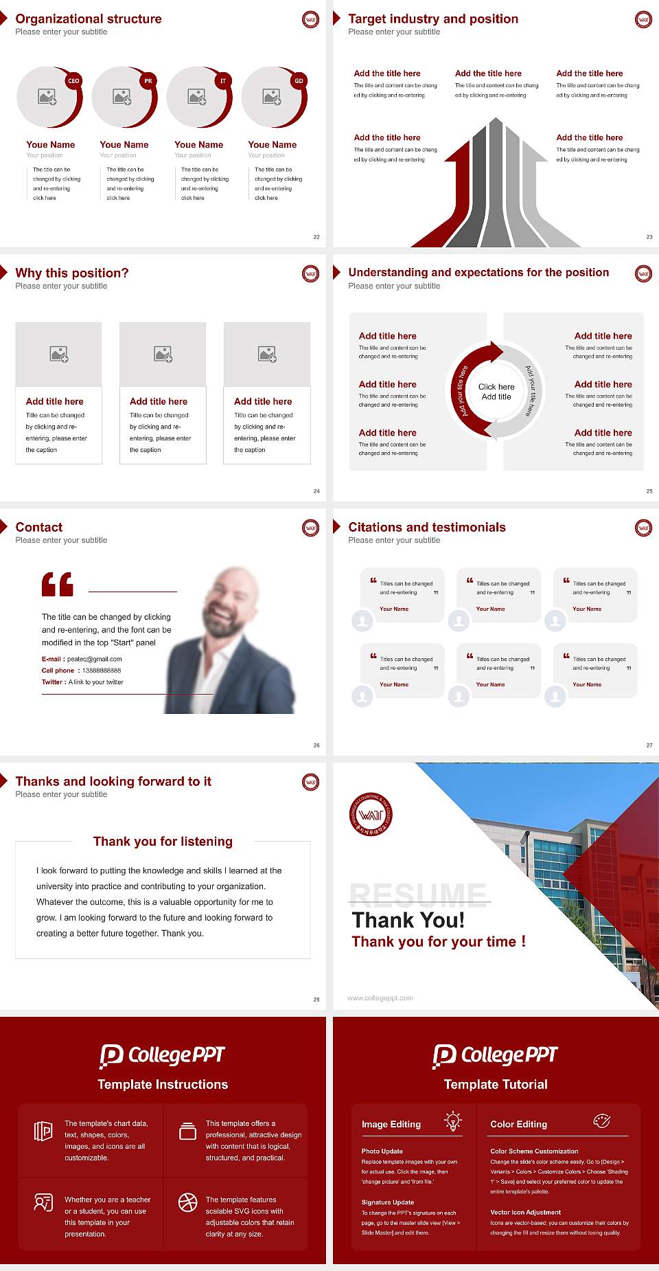 Woongji Accounting & Tax College Resume PPT Template4:3 ratio PPT effect preview image4