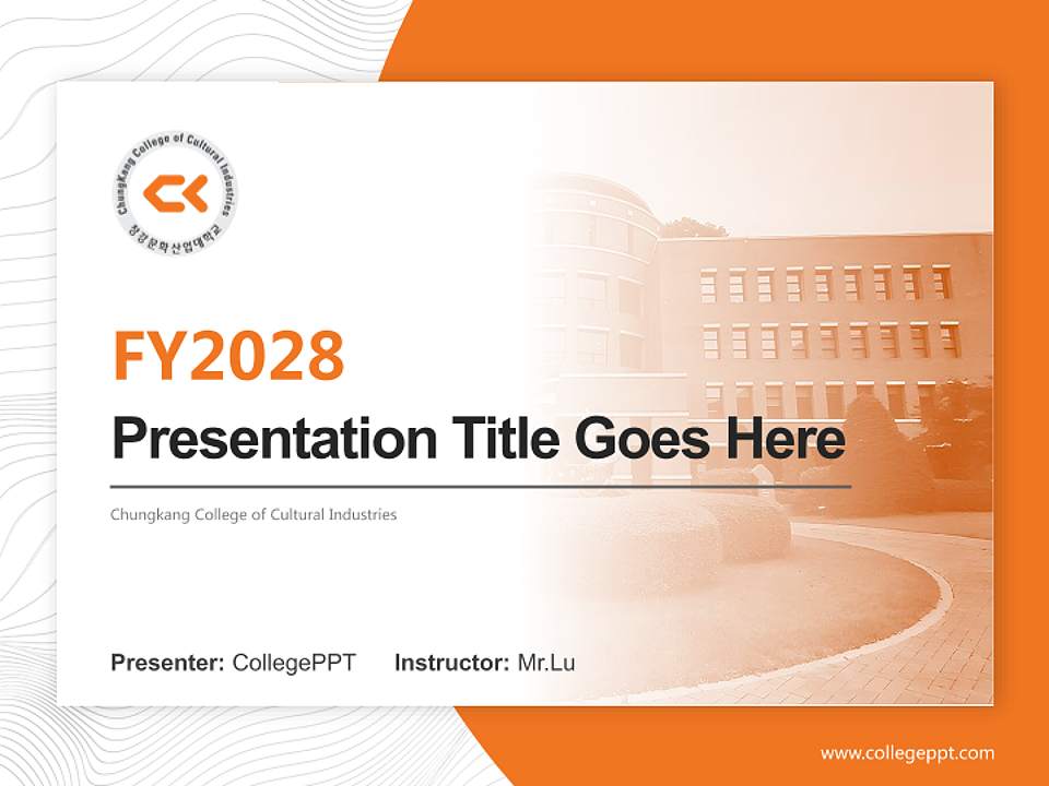 Chungkang College of Cultural Industries Academic Presentation/Research Findings Report PPT Template4:3 ratio PPT effect preview image5