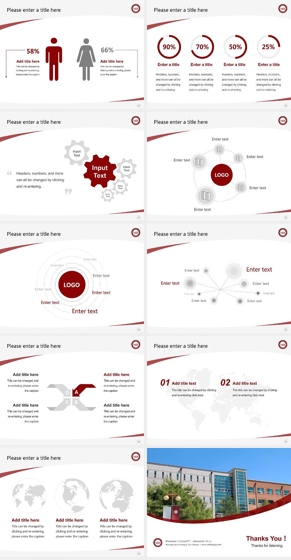 Woongji Accounting & Tax College Course/Courseware Creation PPT Template4:3 ratio PPT effect preview image4