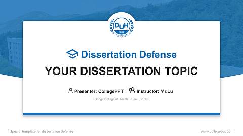Donga College of Health Graduation Thesis Defense PPT Template