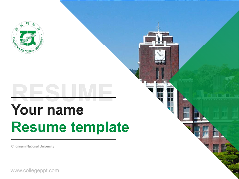 Chonnam National University Resume PPT Template_Slide preview image1