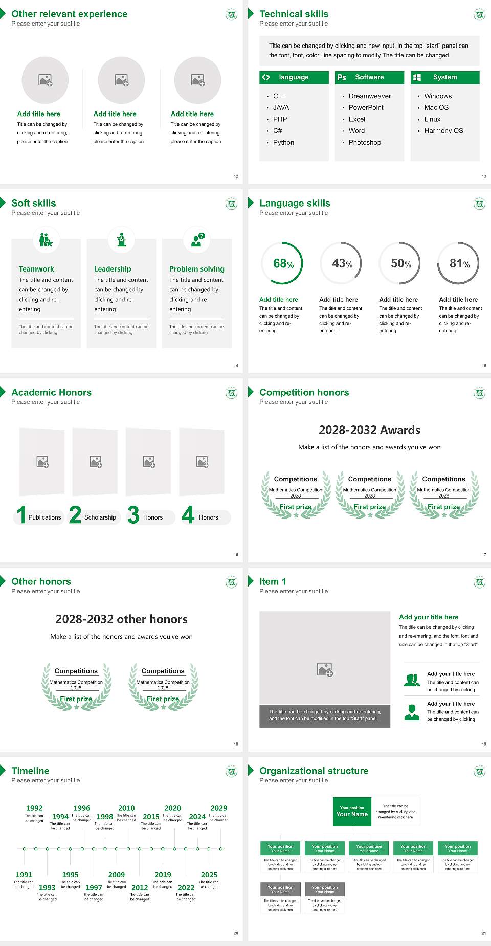 Chonnam National University Resume PPT Template4:3 ratio PPT effect preview image3