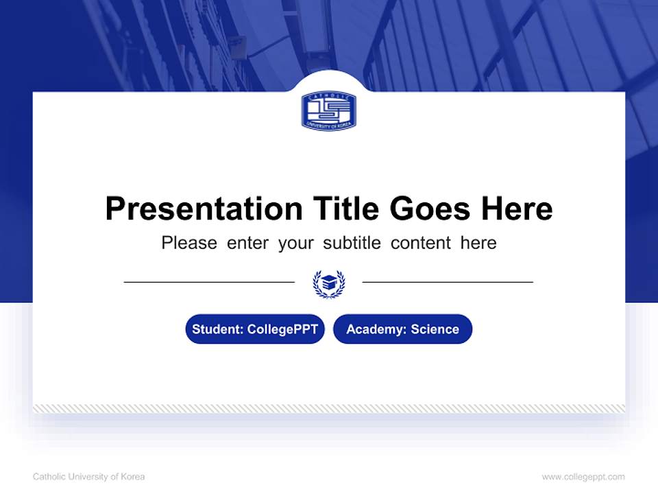 Catholic University of Korea National Scholarship Defense PPT Template4:3 ratio PPT effect preview image4