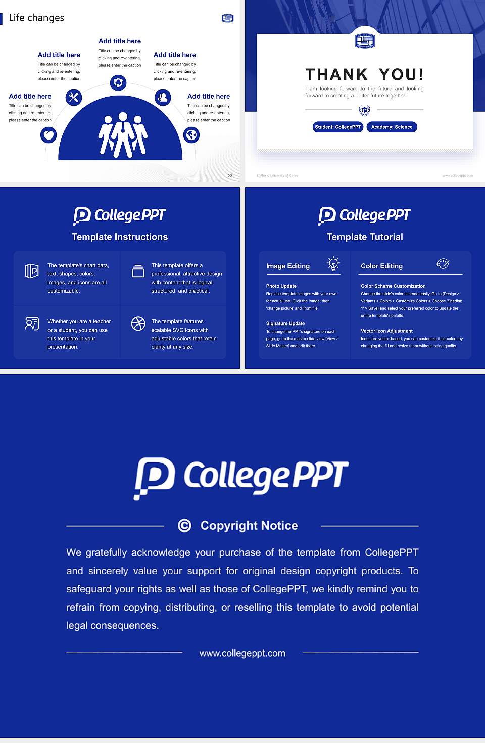 Catholic University of Korea National Scholarship Defense PPT Template4:3 ratio PPT effect preview image4