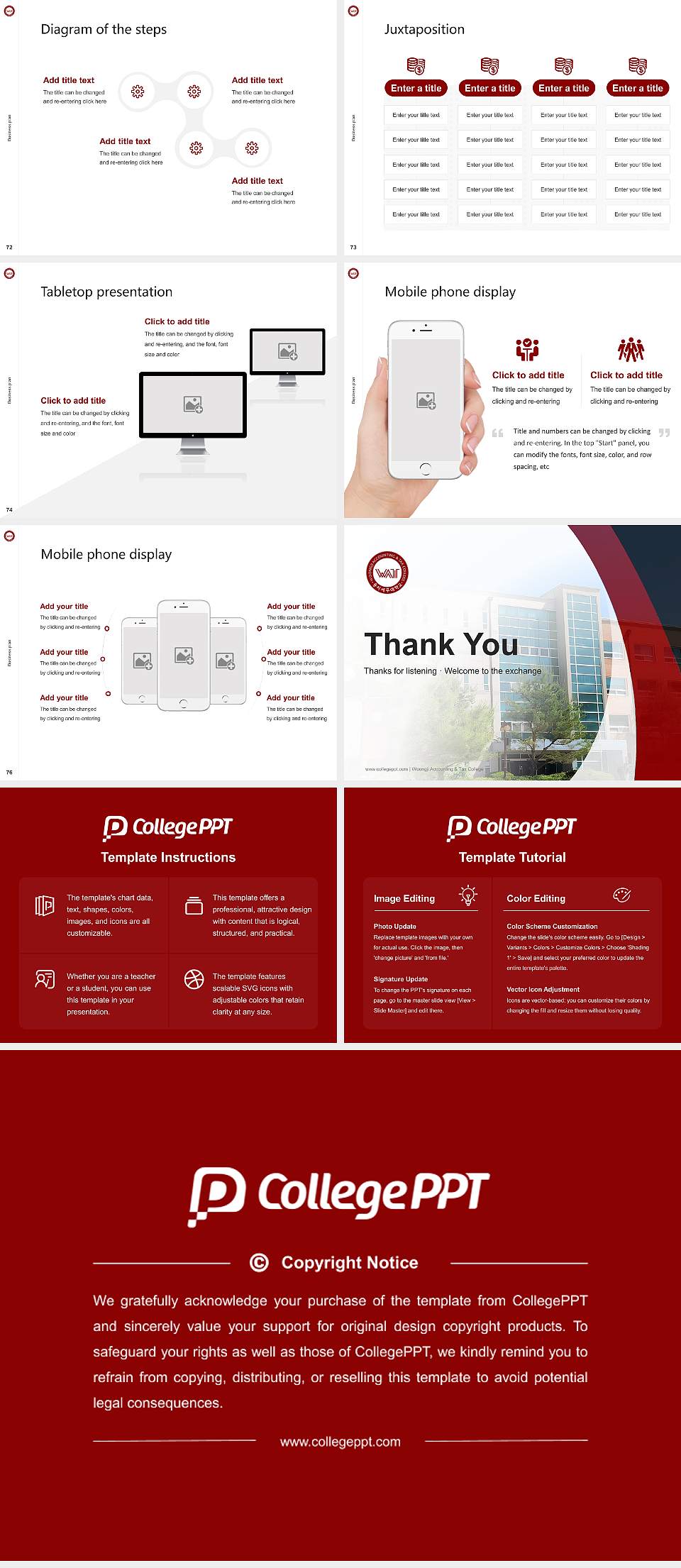 Woongji Accounting & Tax College Competition/Entrepreneurship Contest PPT Template4:3 ratio PPT effect preview image9