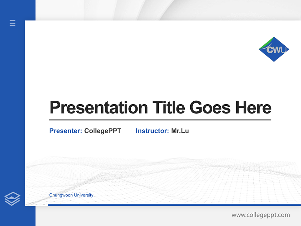 Chungwoon University Thesis Proposal/Graduation Defense PPT Template_Slide preview image1