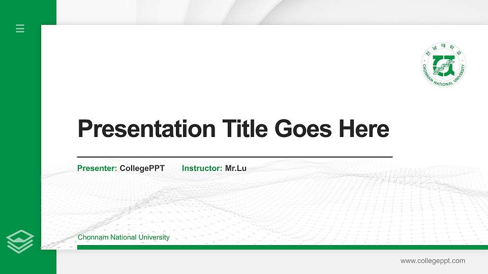 Chonnam National University Thesis Proposal/Graduation Defense PPT Template16:9 ratio PPT effect preview image