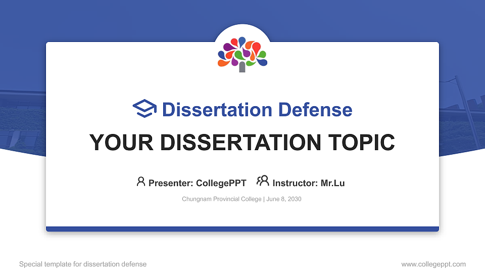 Chungnam Provincial College Graduation Thesis Defense PPT Template_Slide preview image1