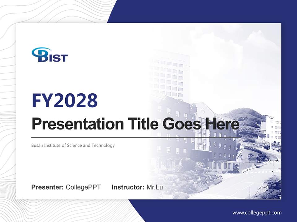 Busan Institute of Science and Technology Academic Presentation/Research Findings Report PPT Template4:3 ratio PPT effect preview image5