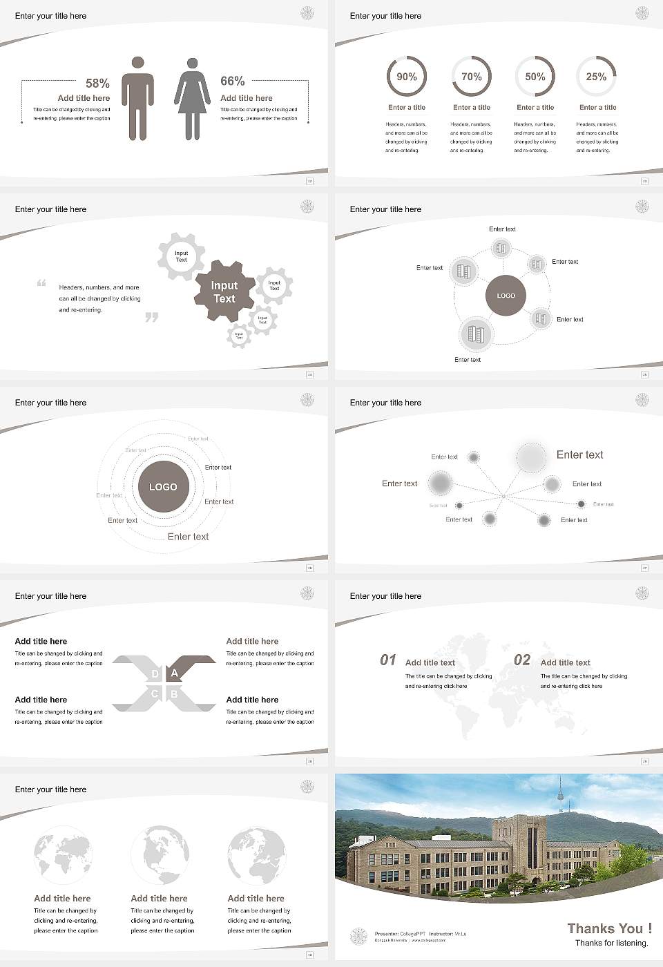 Dongguk University Course/Courseware Creation PPT Template16:9 ratio PPT effect preview image4