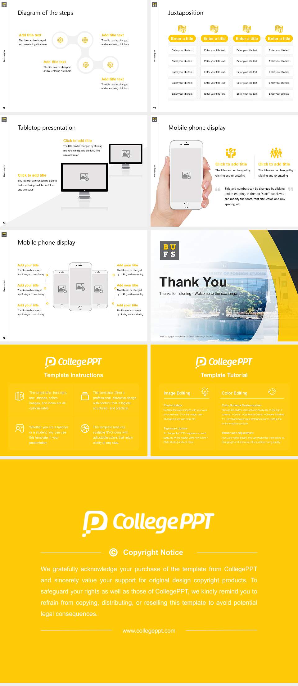 Busan University of Foreign Studies Competition/Entrepreneurship Contest PPT Template4:3 ratio PPT effect preview image9