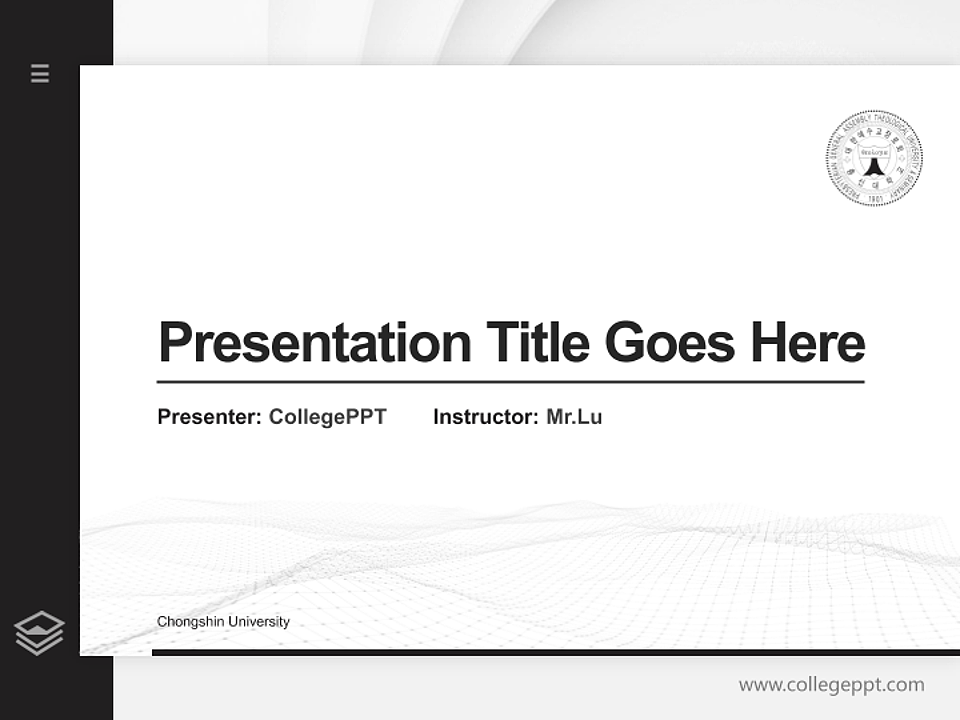 Chongshin University Thesis Proposal/Graduation Defense PPT Template_Slide preview image1