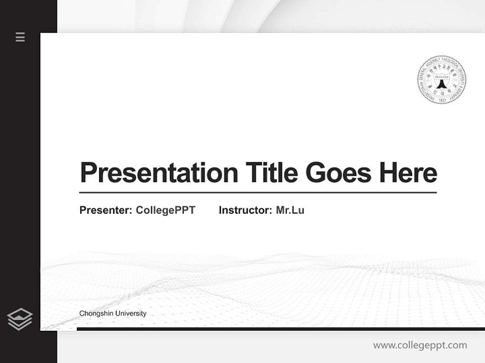 Chongshin University Thesis Proposal/Graduation Defense PPT Template4:3 ratio PPT effect preview image5