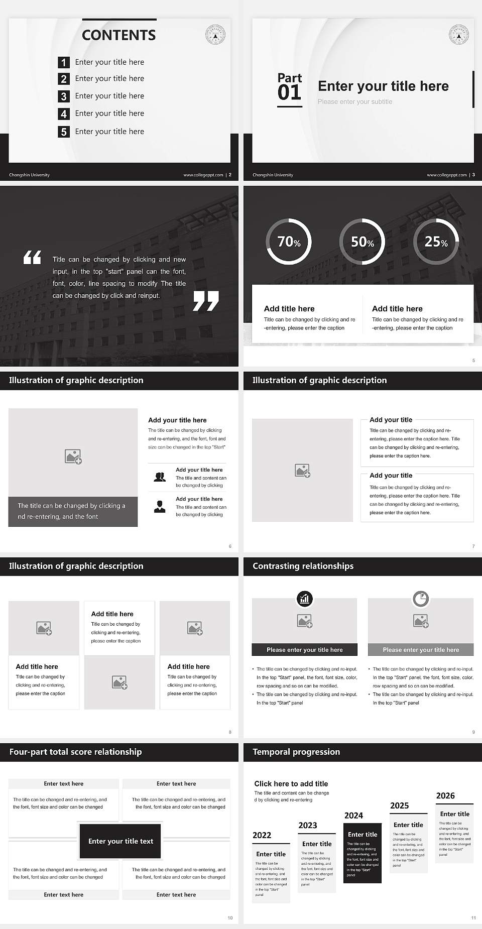 Chongshin University Thesis Proposal/Graduation Defense PPT Template4:3 ratio PPT effect preview image2