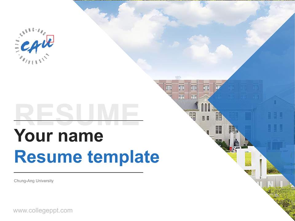 Chung-Ang University Resume PPT Template4:3 ratio PPT effect preview image5
