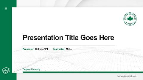Daejeon University Thesis Proposal/Graduation Defense PPT Template