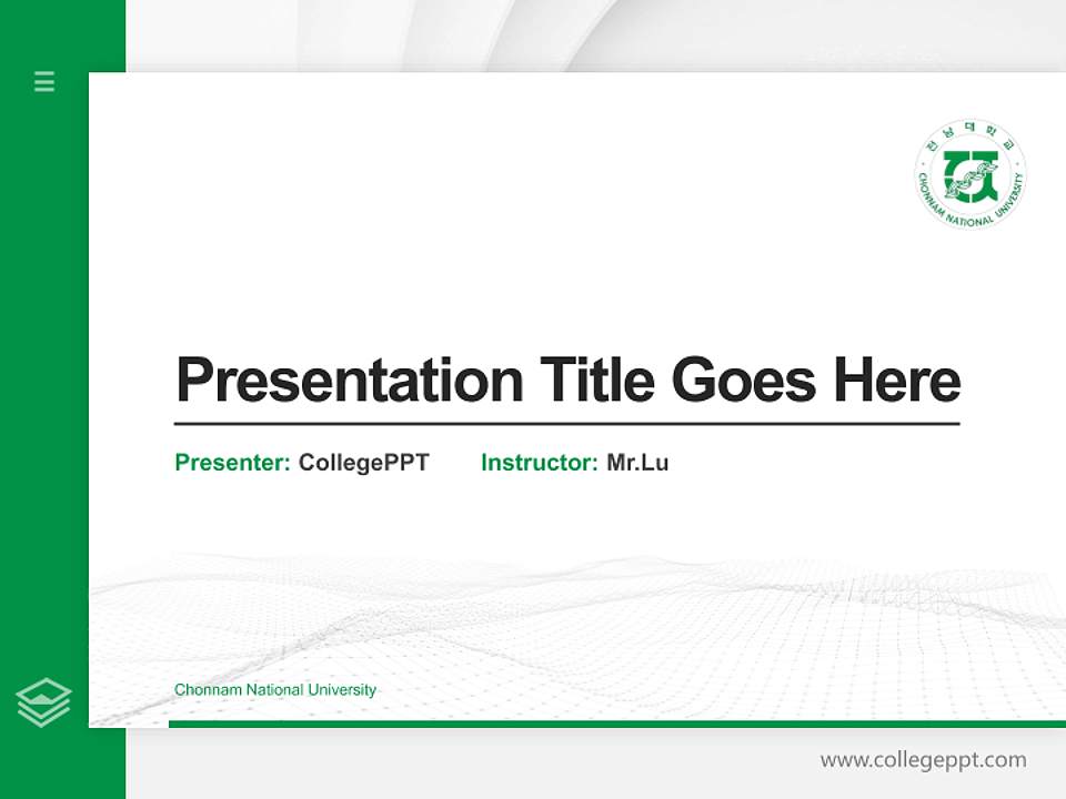 Chonnam National University Thesis Proposal/Graduation Defense PPT Template4:3 ratio PPT effect preview image1