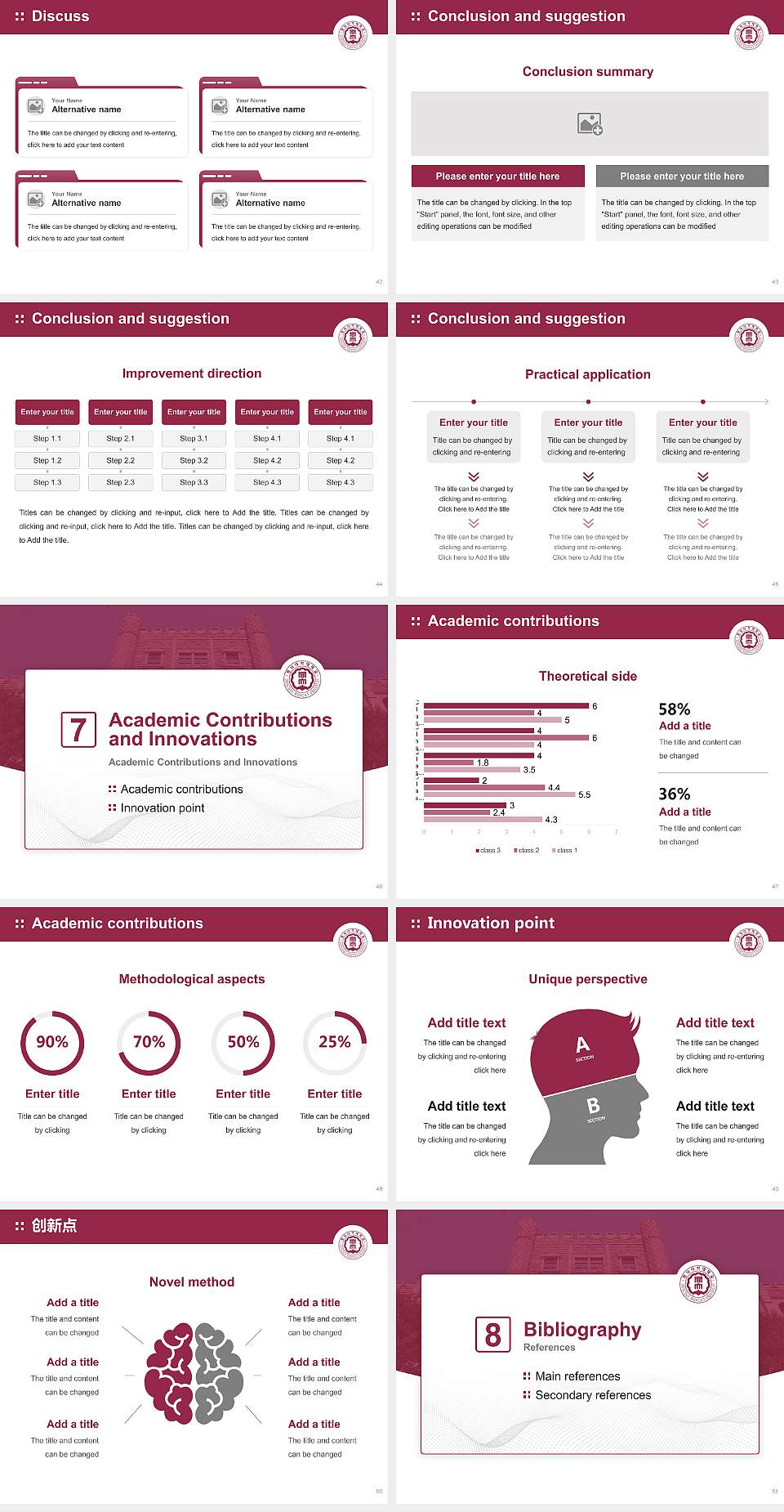 Dongduk Women’s University Graduation Thesis Defense PPT Template4:3 ratio PPT effect preview image6