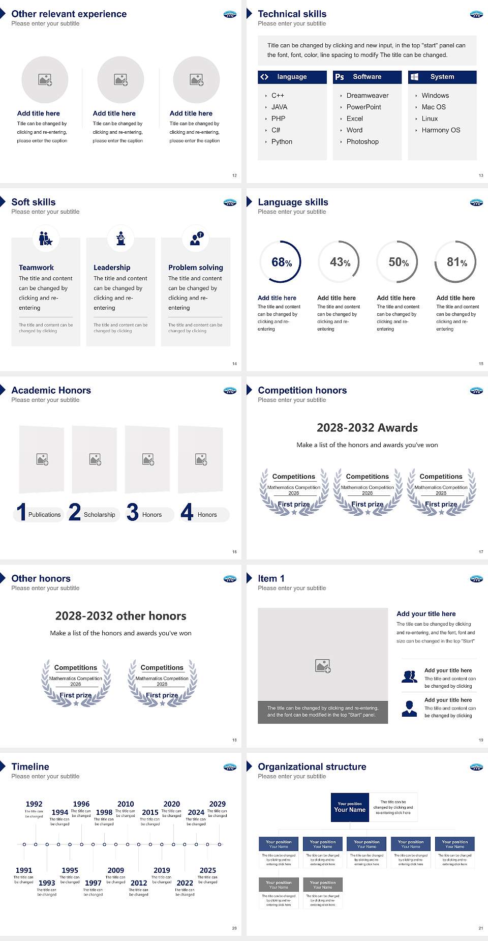 Cheju Tourism College Resume PPT Template4:3 ratio PPT effect preview image3