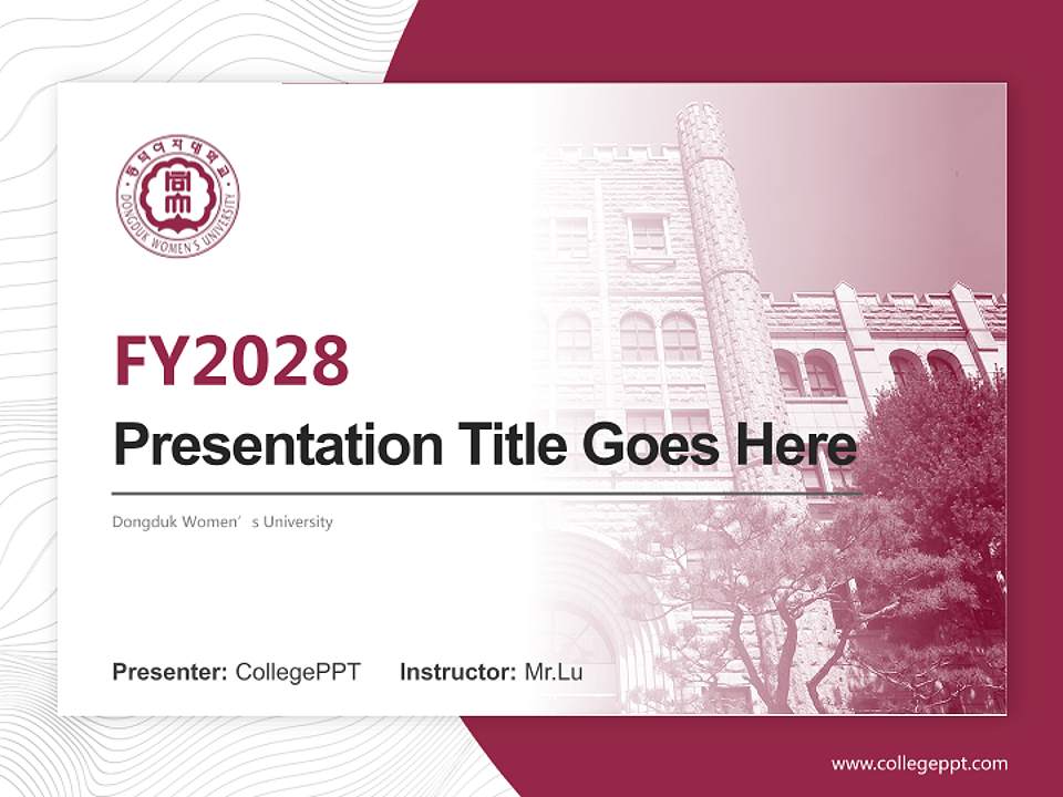 Dongduk Women’s University Academic Presentation/Research Findings Report PPT Template4:3 ratio PPT effect preview image5