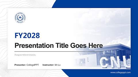 Chungnam National University Academic Presentation/Research Findings Report PPT Template