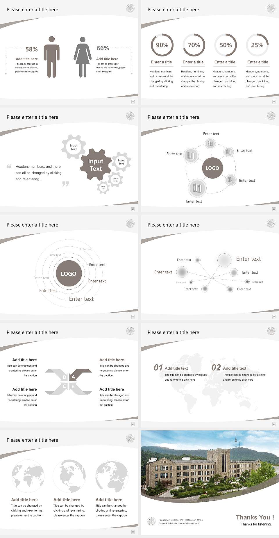Dongguk University Course/Courseware Creation PPT Template4:3 ratio PPT effect preview image4