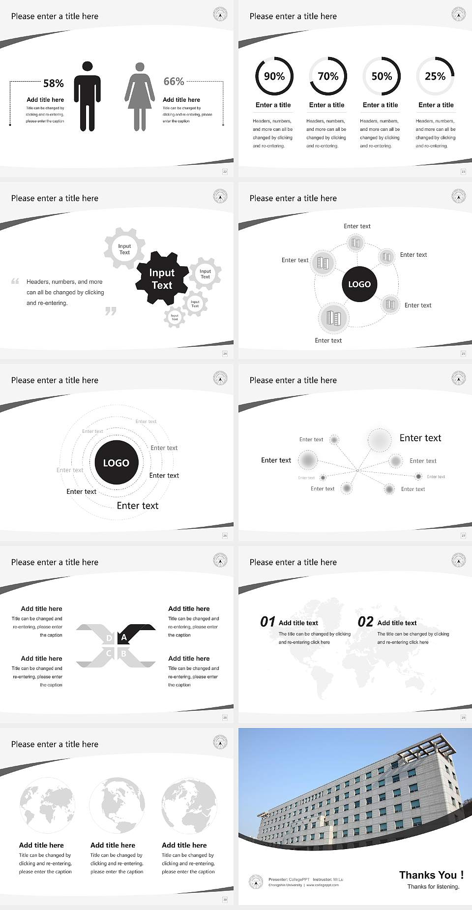Chongshin University Course/Courseware Creation PPT Template4:3 ratio PPT effect preview image4