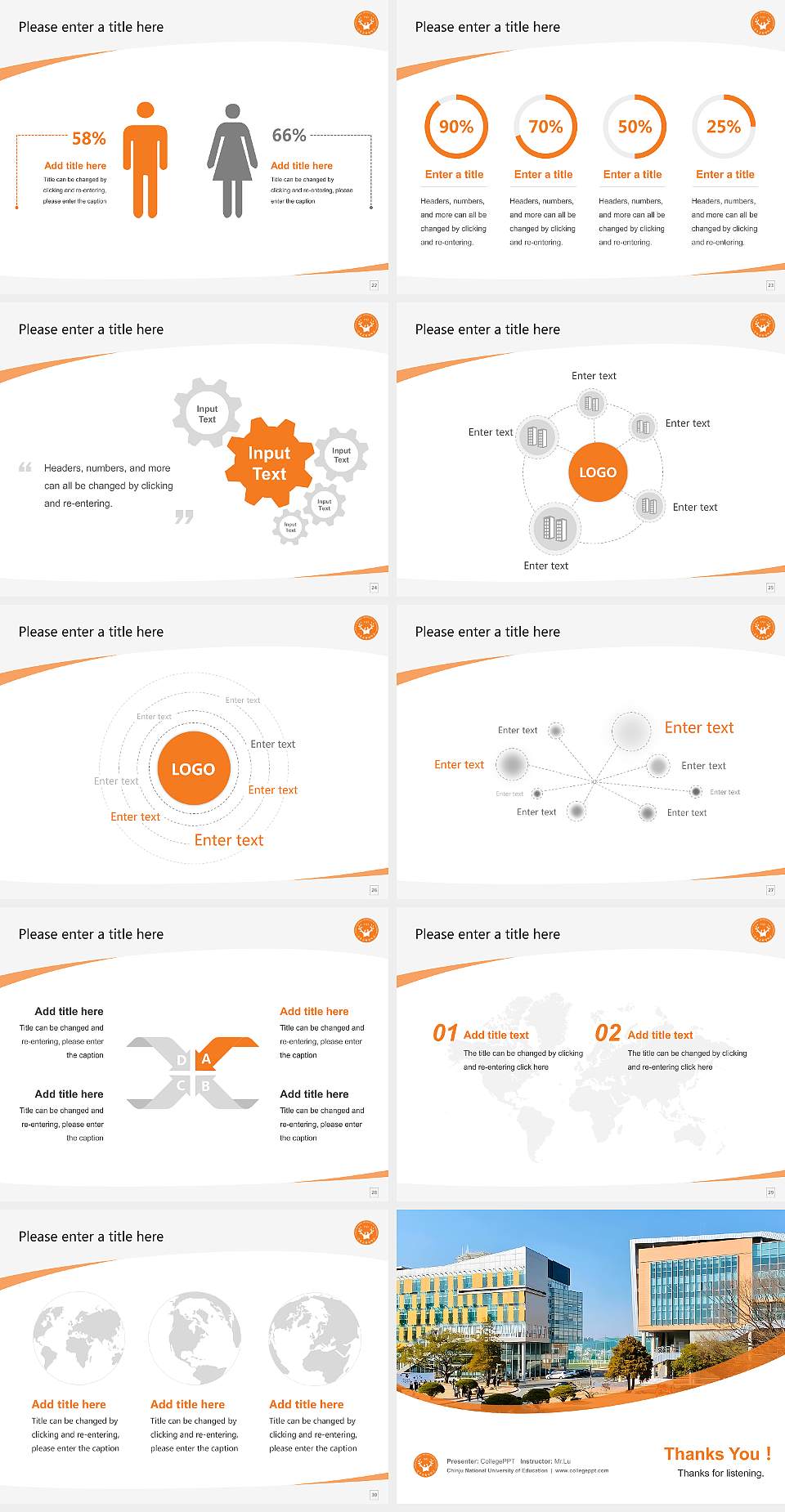 Chinju National University of Education Course/Courseware Creation PPT Template4:3 ratio PPT effect preview image4