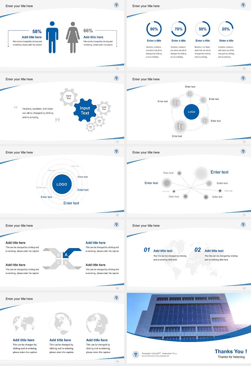 Dong-Eui University Course/Courseware Creation PPT Template16:9 ratio PPT effect preview image4