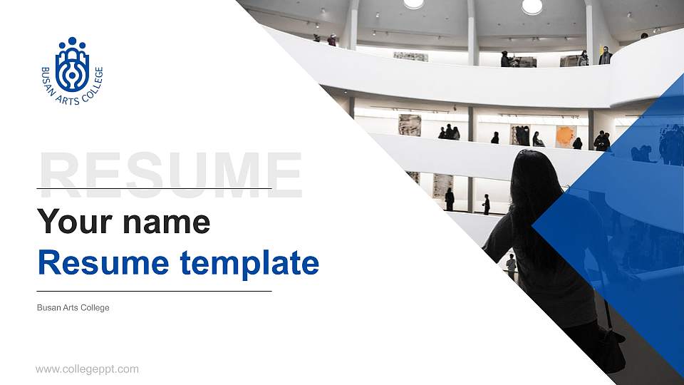 Busan Arts College Resume PPT Template16:9 ratio PPT effect preview image