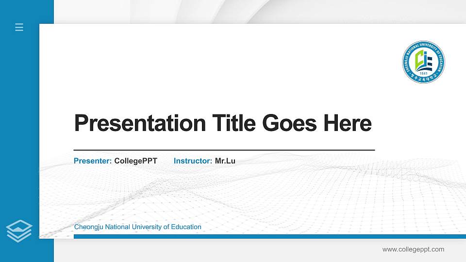 Cheongju National University of Education Thesis Proposal/Graduation Defense PPT Template16:9 ratio PPT effect preview image