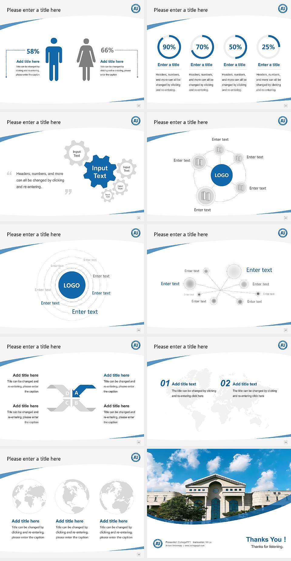 Ansan University Course/Courseware Creation PPT Template4:3 ratio PPT effect preview image4