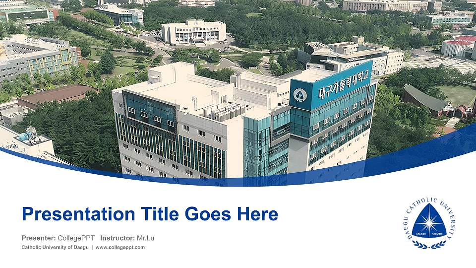 Catholic University of Daegu Course/Courseware Creation PPT Template16:9 ratio PPT effect preview image