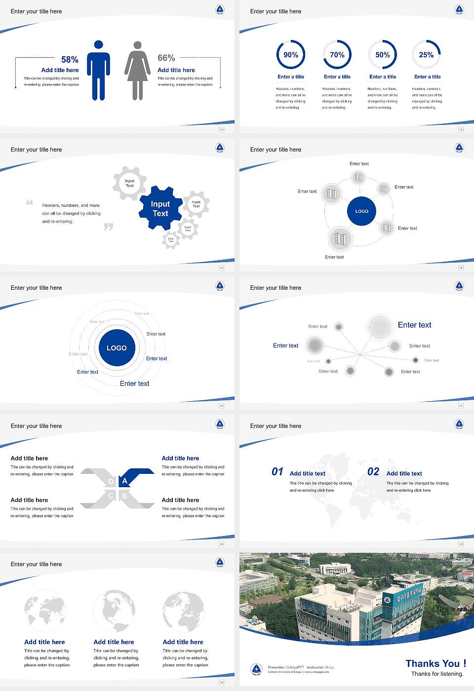 Catholic University of Daegu Course/Courseware Creation PPT Template16:9 ratio PPT effect preview image4