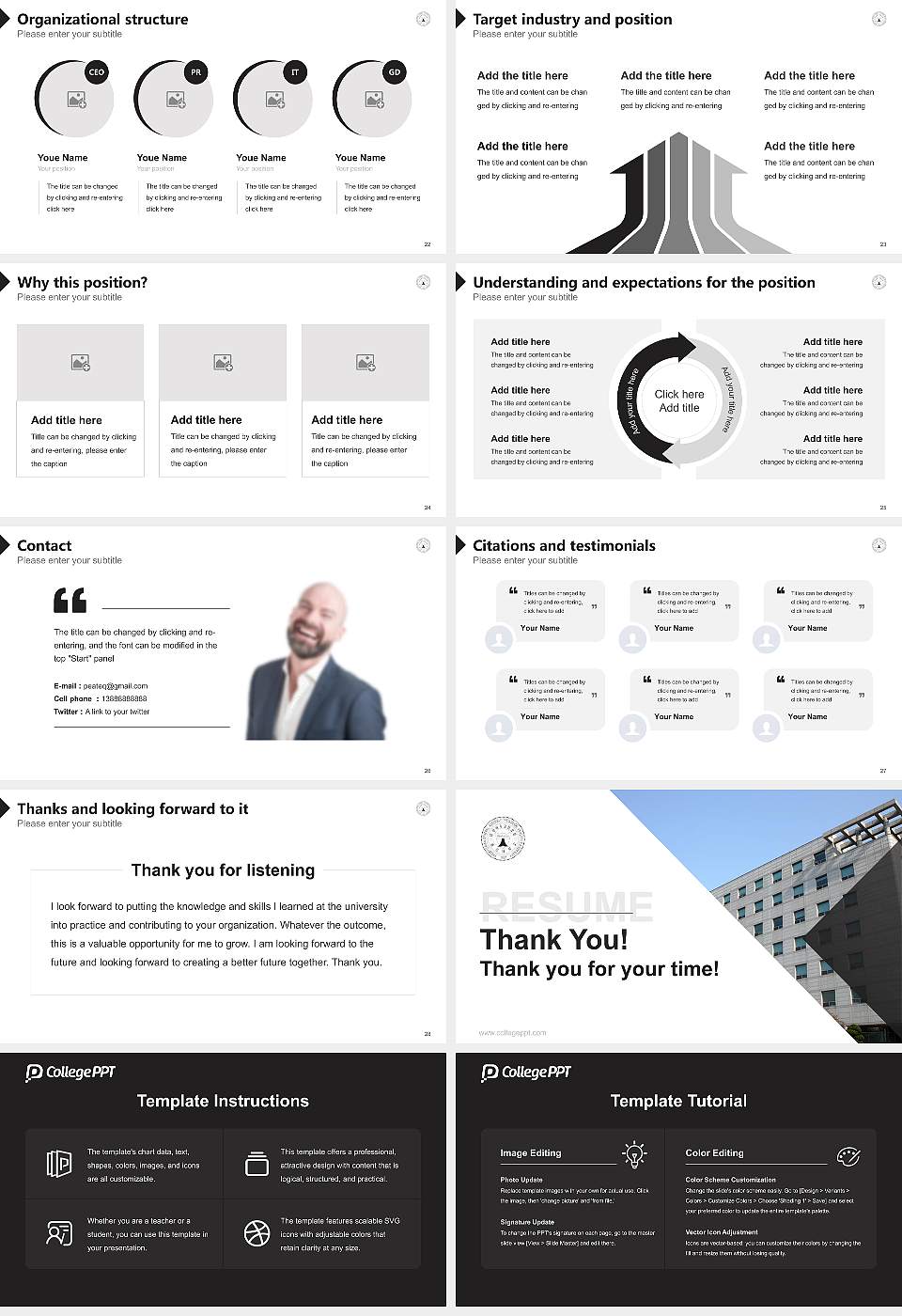 Chongshin University Resume PPT Template16:9 ratio PPT effect preview image4