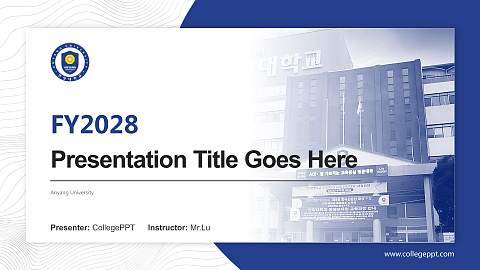Anyang University Academic Presentation/Research Findings Report PPT Template