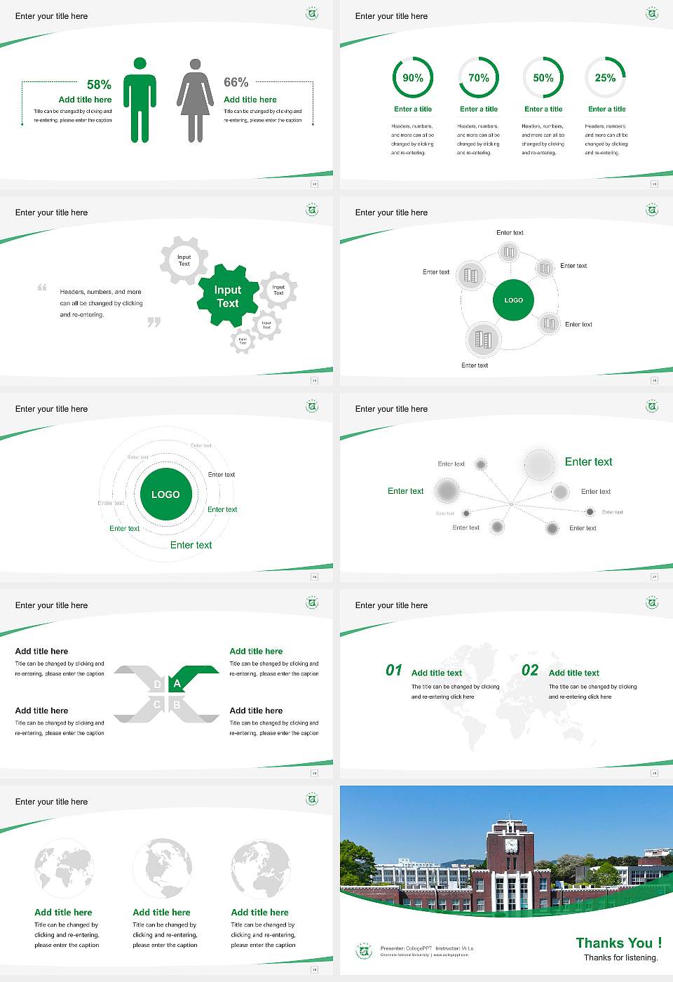 Chonnam National University Course/Courseware Creation PPT Template16:9 ratio PPT effect preview image4