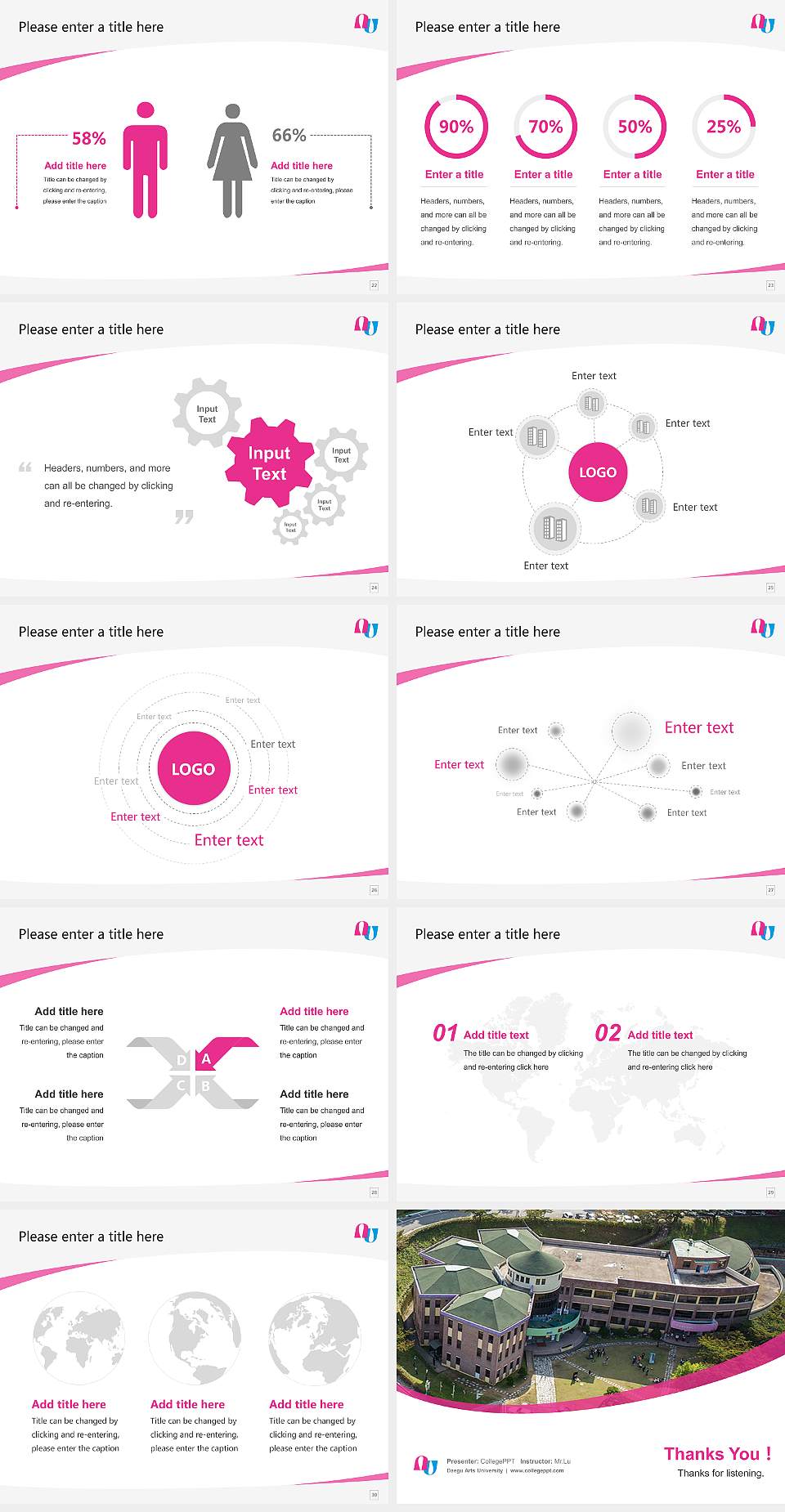 Daegu Arts University Course/Courseware Creation PPT Template4:3 ratio PPT effect preview image4