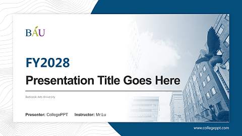 Baekseok Arts University Academic Presentation/Research Findings Report PPT Template