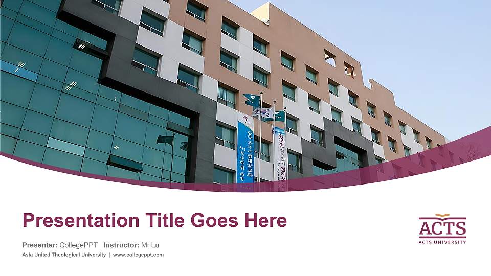 Asia United Theological University Course/Courseware Creation PPT Template16:9 ratio PPT effect preview image