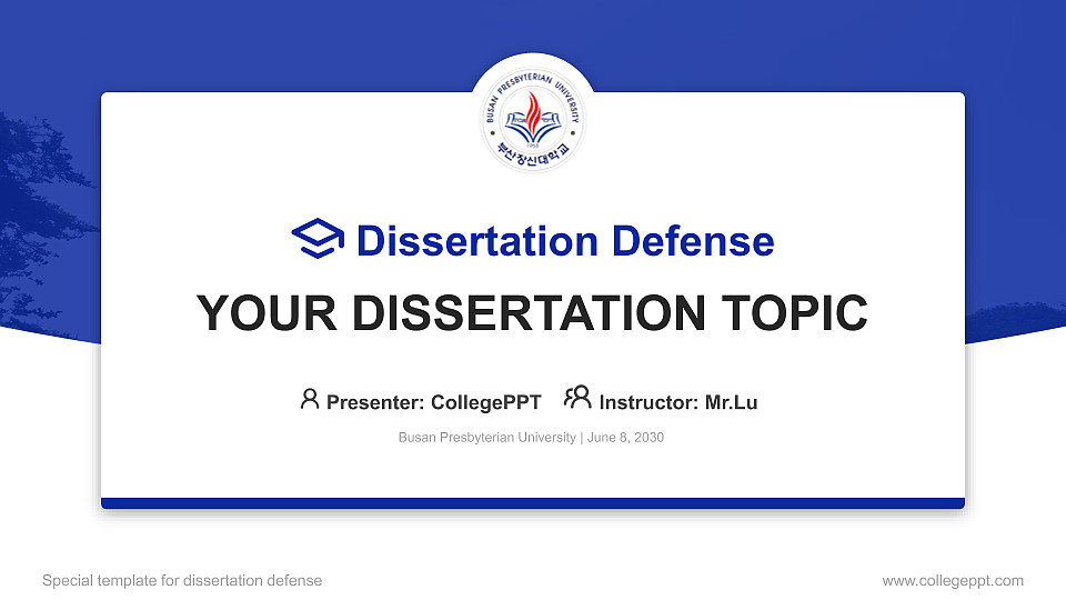 Busan Presbyterian University Graduation Thesis Defense PPT Template_Slide preview image1