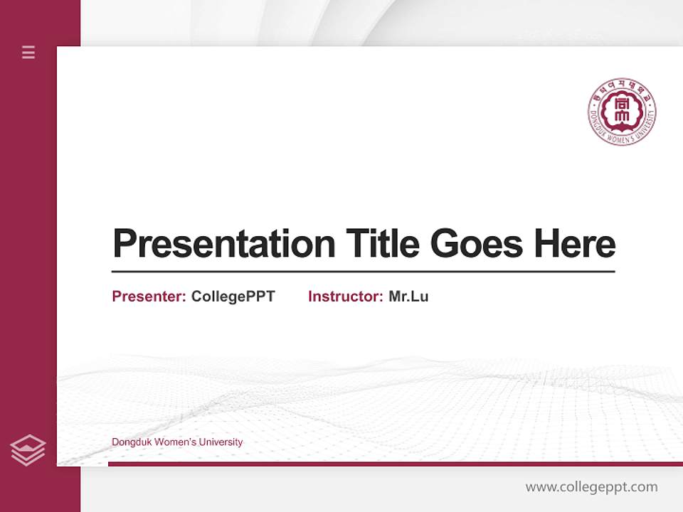 Dongduk Women’s University Thesis Proposal/Graduation Defense PPT Template4:3 ratio PPT effect preview image5