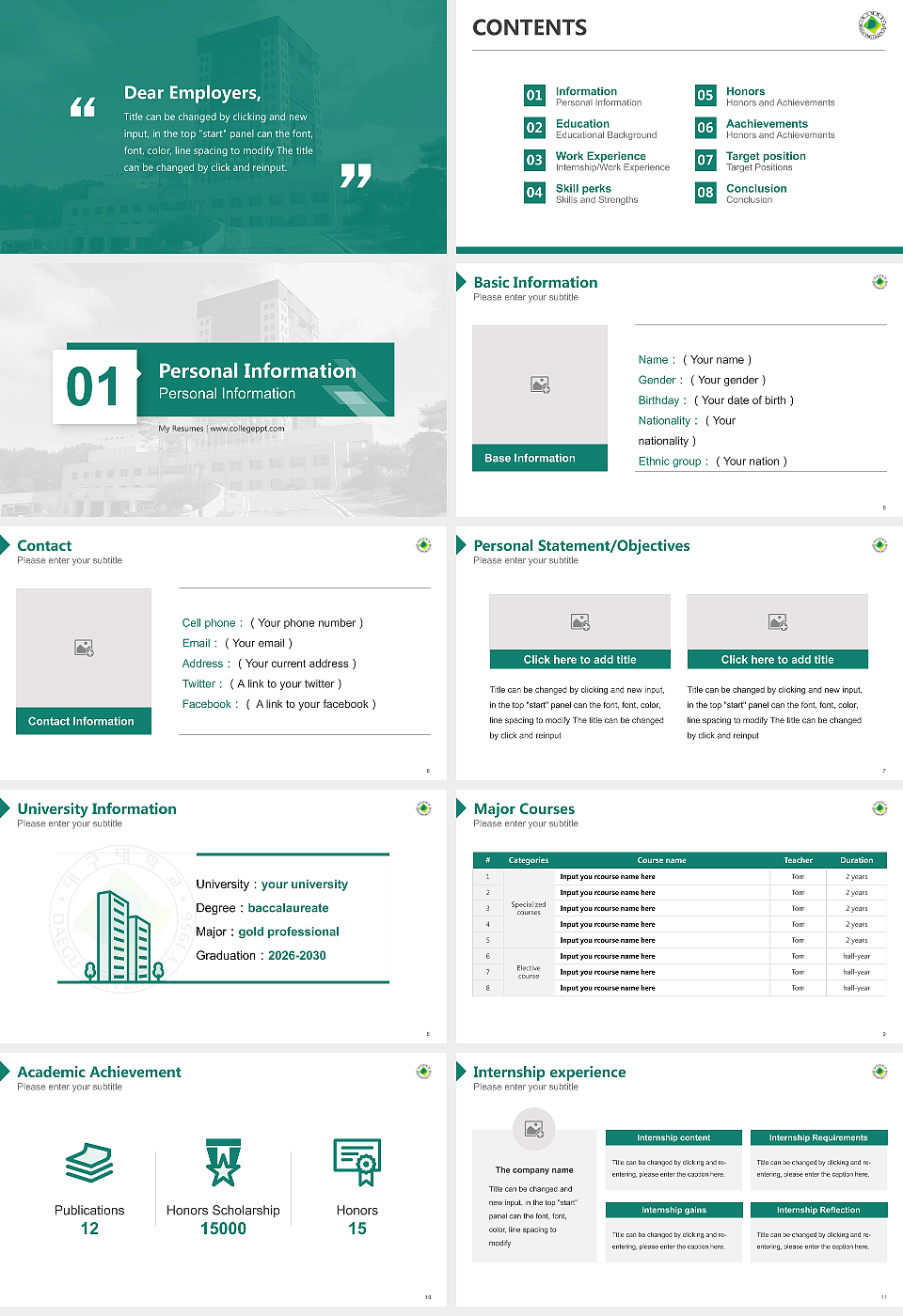 Daegu University Resume PPT Template_Slide preview image2