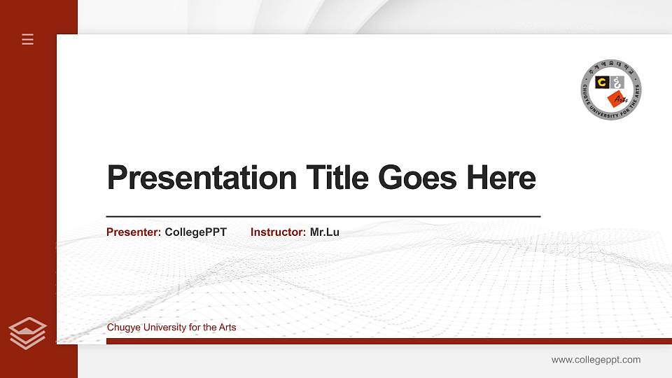Chugye University for the Arts Thesis Proposal/Graduation Defense PPT Template16:9 ratio PPT effect preview image1