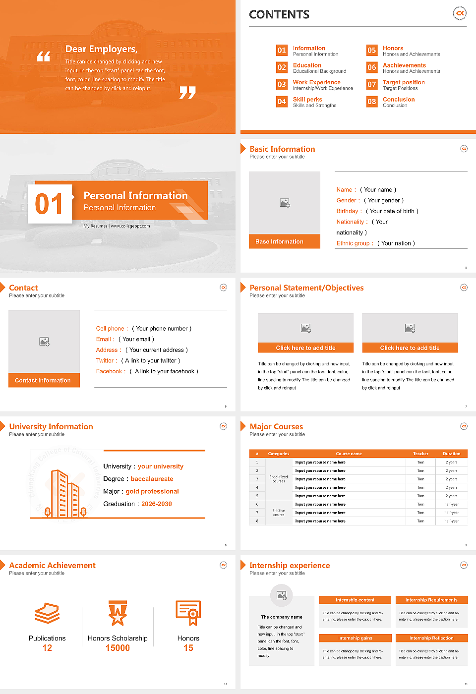 Chungkang College of Cultural Industries Resume PPT Template_Slide preview image2